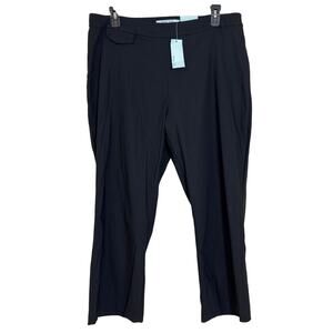 NWT Blue Sol Size 1X Lightweight Stretch Cropped Black Pants Inseam 25 1/2"